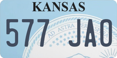 KS license plate 577JAO