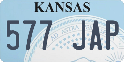 KS license plate 577JAP