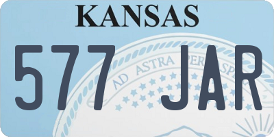 KS license plate 577JAR