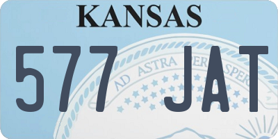 KS license plate 577JAT