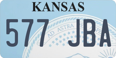 KS license plate 577JBA