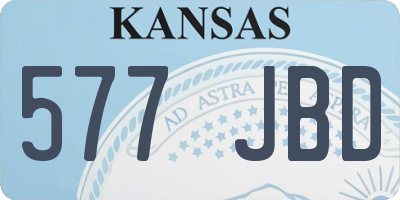KS license plate 577JBD