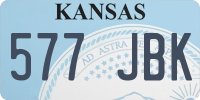 KS license plate 577JBK