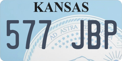 KS license plate 577JBP