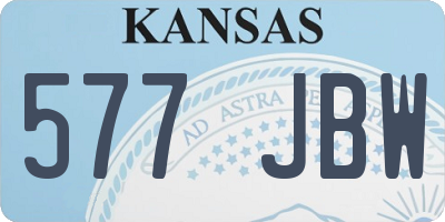 KS license plate 577JBW