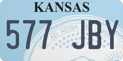KS license plate 577JBY