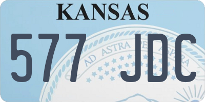 KS license plate 577JDC