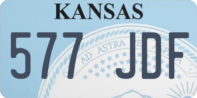 KS license plate 577JDF
