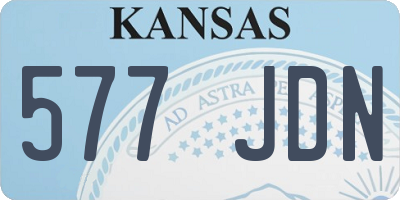 KS license plate 577JDN