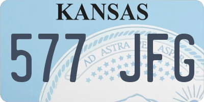 KS license plate 577JFG