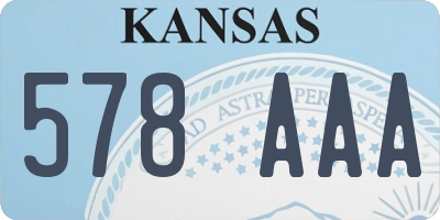 KS license plate 578AAA