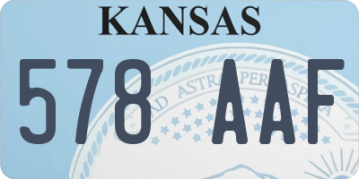 KS license plate 578AAF