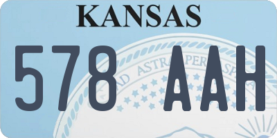 KS license plate 578AAH