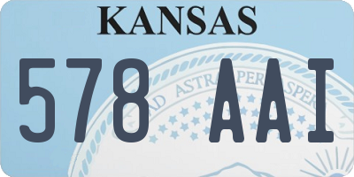 KS license plate 578AAI