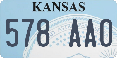 KS license plate 578AAO