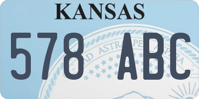 KS license plate 578ABC