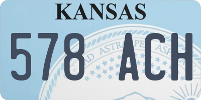 KS license plate 578ACH