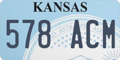 KS license plate 578ACM