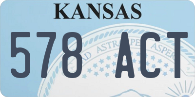 KS license plate 578ACT