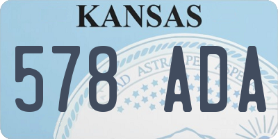 KS license plate 578ADA