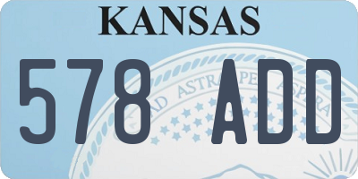 KS license plate 578ADD