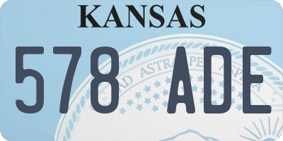 KS license plate 578ADE