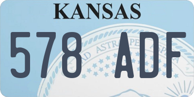 KS license plate 578ADF
