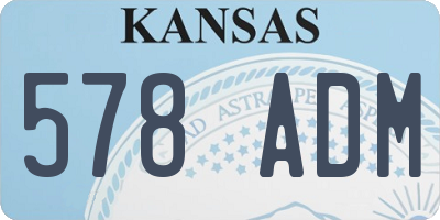 KS license plate 578ADM