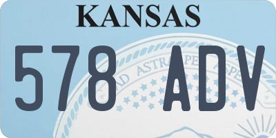 KS license plate 578ADV