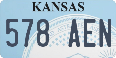 KS license plate 578AEN