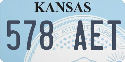 KS license plate 578AET