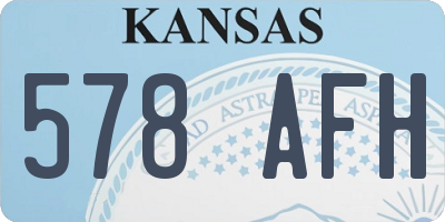 KS license plate 578AFH