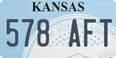 KS license plate 578AFT