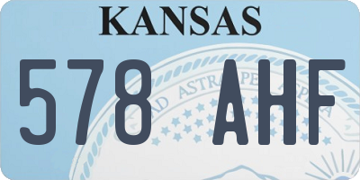 KS license plate 578AHF