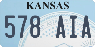 KS license plate 578AIA