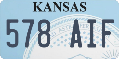 KS license plate 578AIF