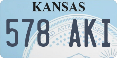 KS license plate 578AKI