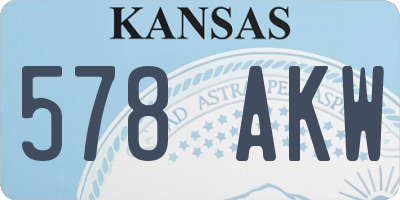 KS license plate 578AKW