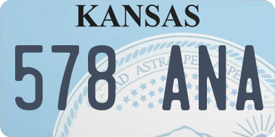 KS license plate 578ANA