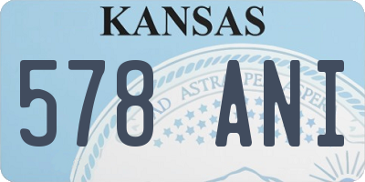 KS license plate 578ANI