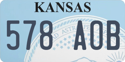 KS license plate 578AOB