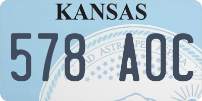 KS license plate 578AOC