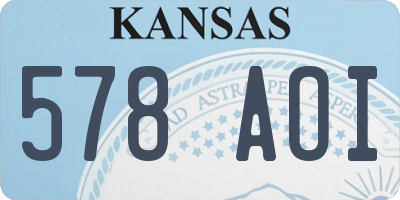 KS license plate 578AOI