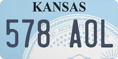 KS license plate 578AOL