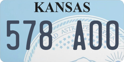 KS license plate 578AOO