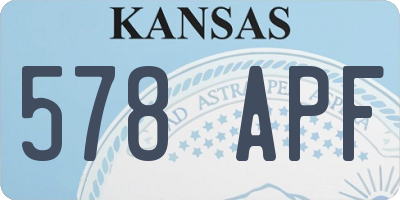 KS license plate 578APF