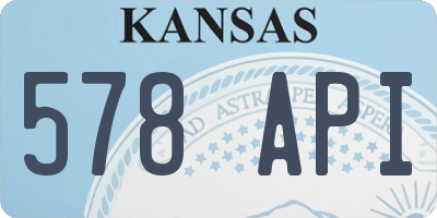 KS license plate 578API