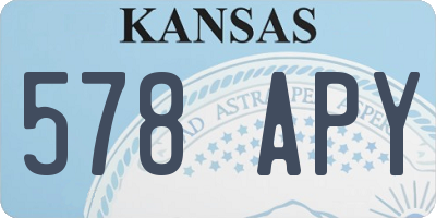 KS license plate 578APY