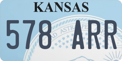 KS license plate 578ARR