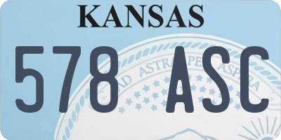 KS license plate 578ASC